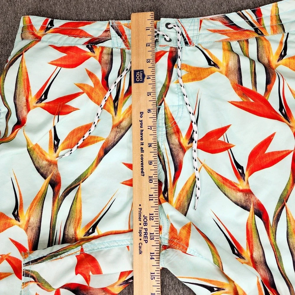 Body Glove Hawaiian Board Short 36 Men Blue Red Bird Paradise Tropical Swim 8